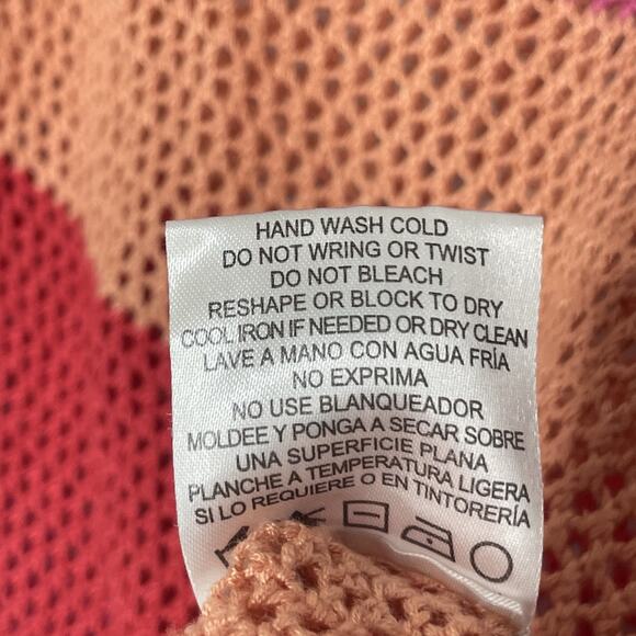 525 America Mesh Sweater M Open Knit Stripe Lightweight Retro Coastal - Picture 5 of 7